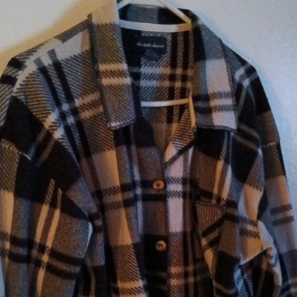 Plaid Button-Up Jacket